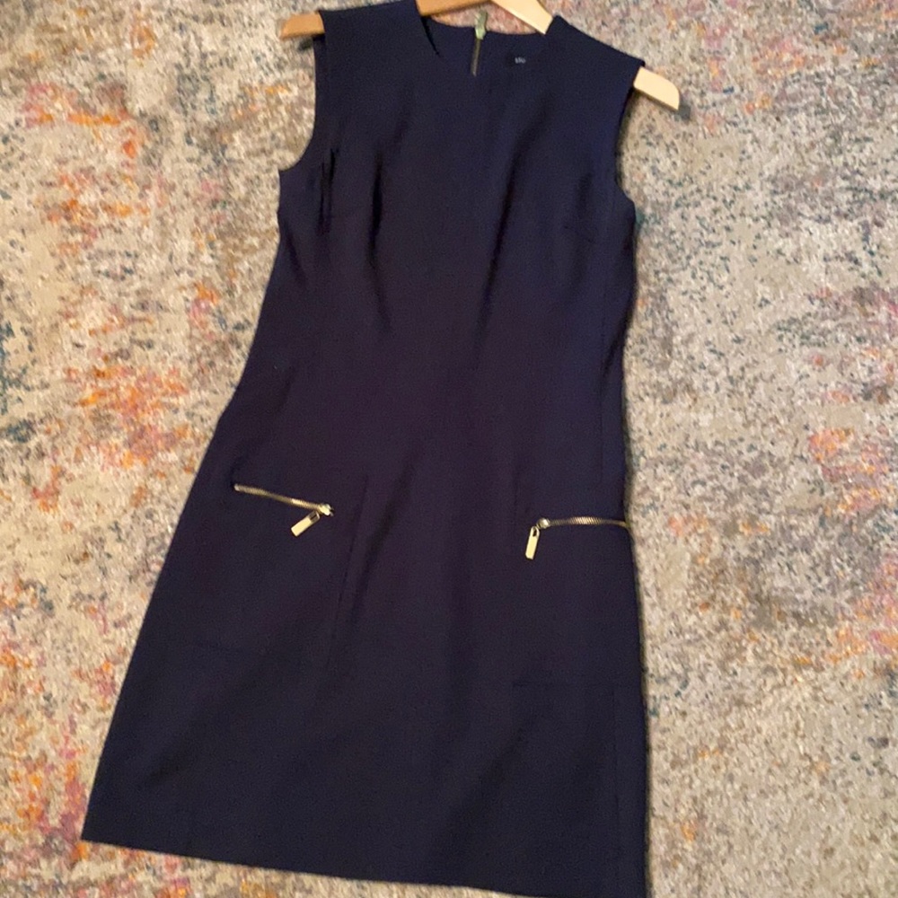 Sharagano Shift Dress Navy 2